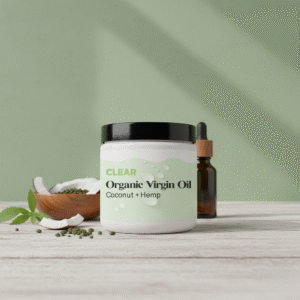 clear organic coconut oil & hemp moisturizer