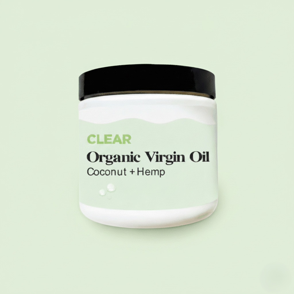 clear organic coconut oil & hemp moisturizer